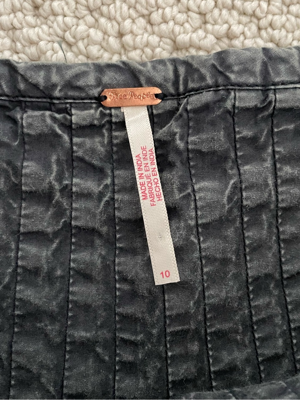 Free People Peyton Pintuck Skirt in Washed Black Size 10 - Picture 8 of 11
